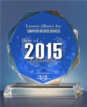 Lazarus Alliance Inc Receives 2015 Best of Chandler Award