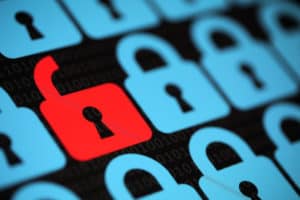 MSP Security - Red unocked lock