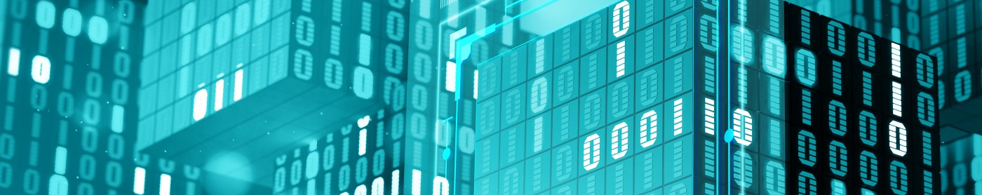 animated green digital blos with a grid and numbers on them.