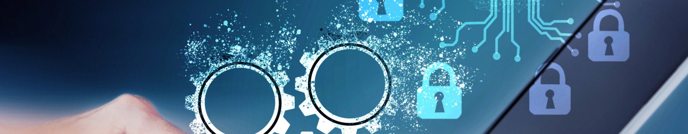 Abstract digital gears and padlocks