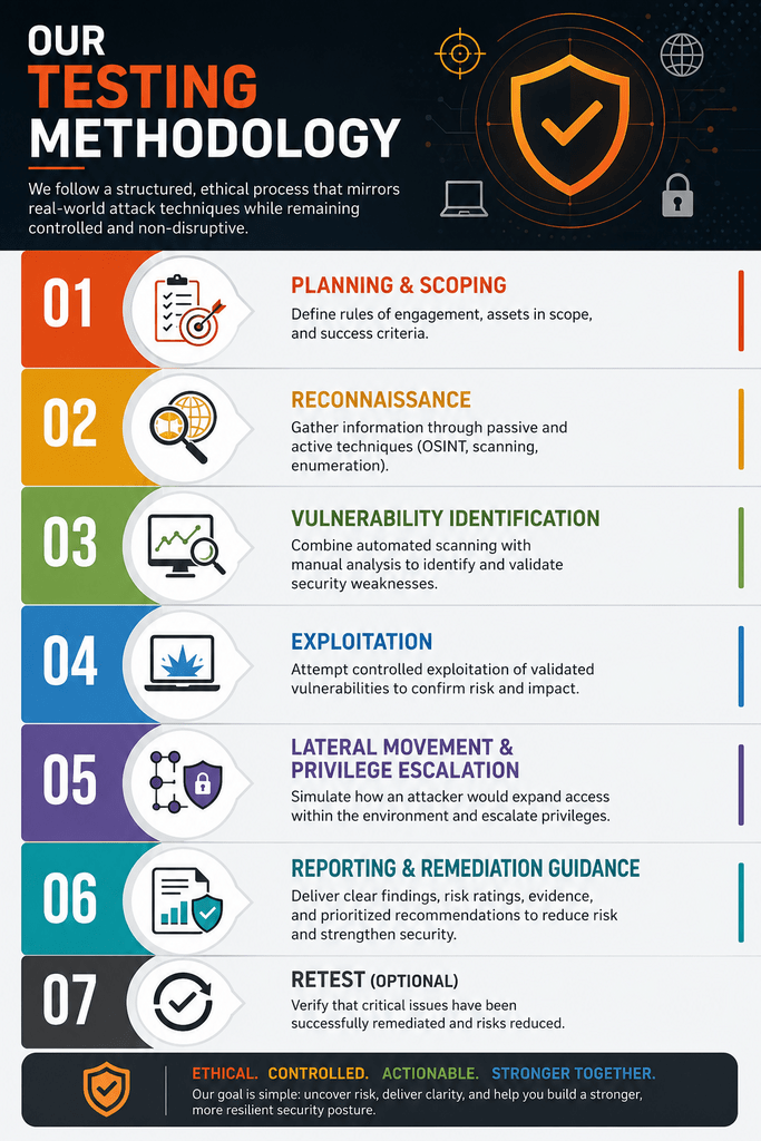 Lazarus Alliance 7-Step Testing Methodology: Planning through Retest – NIST 800-115 Aligned